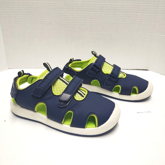 Cat & Jack Navy and Lime Kids Sandals - Picture 1 of 6